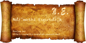 Némethi Euszták névjegykártya